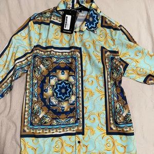 LONG SLEEVE BAROQUE PRINT SHIRT MEDIUM